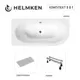 Ванна акриловая Helmken Marbella Lux 978B520D41 160x75 комплект 3 в 1: левосторонняя ванна, ножки, подголовник серого цвета