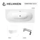 Ванна акриловая Helmken Marbella Lux 1F828118P4 180x80 комплект 3 в 1: правосторонняя ванна, ножки, лицевой экран цвет белый