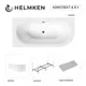 Ванна акриловая Helmken Marbella Lux D8844357N1 180x80 комплект 4 в 1: левосторонняя ванна, каркас, серый подголовник и лицевой экран цвет белый