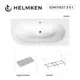 Ванна акриловая Helmken Marbella Lux K9301595D7 180x80 комплект 3 в 1: правосторонняя ванна, каркас, подголовник серого цвета