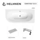 Ванна акриловая Helmken Marbella Lux K0347G6894 180x80 комплект 3 в 1: правосторонняя ванна, ножки, подголовник серого цвета