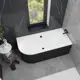 Ванна акриловая Helmken Marbella Lux 1RM9664889 160x75 комплект 3 в 1: правосторонняя ванна, ножки, лицевой экран цвет черный