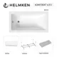 Ванна акриловая Helmken Rivana 89909AD027 120x70 комплект 4 в 1: прямоугольная ванна, каркас, серый подголовник и лицевой экран цвет белый