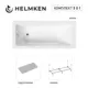 Ванна акриловая Helmken Rivana 37BT615485 140x70 комплект 3 в 1: прямоугольная ванна, каркас, подголовник серого цвета