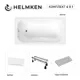 Ванна акриловая Helmken Edelva 78027NB112 130х70 комплект 4 в 1: прямоугольная ванна, ножки, серый подголовник и лицевой экран цвет белый