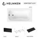 Ванна акриловая Helmken Edelva 1G838Y9799 130х70 комплект 4 в 1: прямоугольная ванна, каркас, черный подголовник, лицевой экран цвет черный