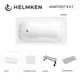 Ванна акриловая Helmken Edelva 6A512K9959 130x70 комплект 5 в 1: прямоугольная ванна, ножки, серый подголовник, лицевой и торцевой экраны цвет белый