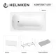 Ванна акриловая Helmken Edelva 62G63491G5 130x70 комплект 4 в 1: прямоугольная ванна, каркас, серый подголовник и лицевой экран цвет белый
