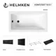 Ванна акриловая Helmken Rivana Y7894K2022 130х70 комплект 5 в 1: прямоугольная ванна, каркас, черный подголовник, лицевой и торцевой экраны цвет черный