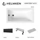 Ванна акриловая Helmken Rivana V71806G530 130x70 комплект 4 в 1 цвет белый/серый/черный