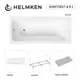 Ванна акриловая Helmken Luna 82T329613S 150x70 комплект 4 в 1: прямоугольная ванна, каркас, серый подголовник и лицевой экран цвет белый