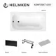 Ванна акриловая Helmken Edelva 6994176TD9 130х70 комплект 4 в 1 цвет белый/черный