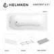 Ванна акриловая Helmken Edelva E5584K5659 160x70 комплект 4 в 1: прямоугольная ванна, каркас, серый подголовник и лицевой экран цвет белый