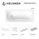 Ванна акриловая Helmken Edelva 7273265AE2 160x70 комплект 5 в 1: прямоугольная ванна, каркас, серый подголовник, лицевой и торцевой экраны цвет белый