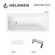 Ванна акриловая Helmken Luna 7592A30R03 160x70 комплект 3 в 1: прямоугольная ванна, ножки, лицевой экран цвет белый