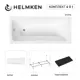 Ванна акриловая Helmken Luna 8XA1244169 170x70 комплект 4 в 1 цвет белый/серый/черный