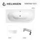 Ванна акриловая Helmken Marbella Lux 642841Y11A 150x75 комплект 3 в 1: левосторонняя ванна, ножки, лицевой экран цвет белый
