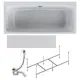 Ванна Am.pm Func W84A-170-080W-ARPOFL акриловая 170x80 каркас, фронтальная панель и слив-перелив хром, декоративная заглушка слива цвет белый