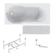 Ванна Am.pm X-Joy W88A-150-070W-ARPOflB акриловая 150x70 комплект 4 в 1: ванна цвет белый, каркас, фронтальная панель и слив-перелив черный