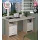 Стол письменный Мэрдэс СКЛ-Прям150Р+2ТЯЛ КБЕ 150x77x60 см ЛДСП цвет белый/карамель