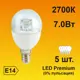 Набор ламп светодиодных Ecola Premium E14 7 Вт шар 595 Лм теплый свет 5 шт