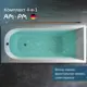 Ванна Am.pm Spirit W72A-180-080W-A2RPOFLb акриловая каркас, фронтальная панель, слив-перелив черный