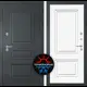 Входная дверь Labirintdoors Атлантик П-26 правый 205x88см сигнальный белый/шагрень