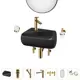 Раковина накладная подвесная Lavinia Boho Bathroom Sink 44x27 20219890R в комплекте для ванной комнаты цвет золото