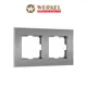 Рамка для розеток и выключателей Werkel Slab W0022965 2 поста цвет серебро матовый