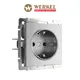 Розетка Werkel W1171165 с заземлением со шторкой цвет серебряный матовый