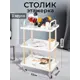 Этажерка с ящиками на колесах El Casa 36x85x53.50 3 яруса Пластик цвет белый/светло-коричневый