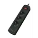 Удлинитель бытовой Amper JH-1081U-2B 3x0.75 2 м 3 розетки с заземлением 2500 Вт 3 USB Type-C цвет черный
