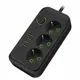 Удлинитель бытовой Amper JH-1074U-4B 3x0.75 4 м 3 розетки с заземлением 2500 Вт 4 USB Type-C цвет черный