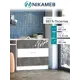 Комод Миф Вега new позитив 3 ящика 80х40х72.6 см лдсп цвет белый/бетон темный