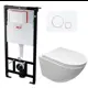 Комплект 3 в 1 инсталляция AlcaPlast с подвесным унитазом Cerutti Spa Sella aria CT7183 кнопка белая 2