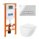 Комплект инсталляция с унитазом Belbagno Amanda BB051CHR/BB051SC/BB002-80/BB005-PR-CHROME с клавишей смыва цвет белый