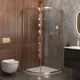 Душевой уголок Cezares Molveno 646275 1/4 круга 100x100см золотистый профиль эффект стекла без покрытия