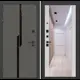 Входная дверь Labirintdoors Карбон 205x96см левый цвет сандал белый/лофт графит с зеркалом ФЛЗ-1