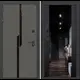 Входная дверь Labirintdoors Карбон 205x96см левый цвет черный кварц/лофт графит с зеркалом ФЛЗ-1