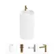 Напольная раковина отдельностоящая Wellsee Chalice Perfection 20213008R размер 45x45x85 см, с донным клапаном, сифоном и смесителем