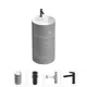 Напольная раковина отдельностоящая Wellsee Chalice Perfection 20213053R размер 45x45x85 см, с донным клапаном, сифоном и смесителем