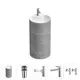 Напольная раковина отдельностоящая Wellsee Chalice Perfection 20213055R размер 45x45x85 см, с донным клапаном, сифоном, смесителем и вентилями