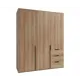 Шкаф распашной Бергамо с 3 дверями 180x220x60 см ЛДСП цвет дуб комано