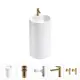 Напольная раковина отдельностоящая Wellsee Chalice Perfection 20213072R размер 45x45x85 см, с донным клапаном, сифоном, смесителем и вентилями