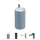 Напольная раковина отдельностоящая Wellsee Chalice Perfection 20213089R размер 45x45x85 см, с донным клапаном, сифоном и смесителем