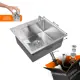 Мойка для кухни врезная с дозатором Glyph Gl35050 С Дозатором 50x50 см глубина чаши 20 см нержавеющая сталь цвет сатин