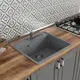 Мойка для кухни Mixline ML-GMS21 50.5x56.5 см глубина чаши 20 см искусственный камень цвет темно-серый