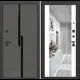 Входная дверь Labirintdoors Карбон 205x96см правый цвет белый софт/лофт графит с зеркалом ФЛЗ-1