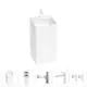 Напольная раковина отдельностоящая Wellsee Pure BY Wellsee 20213281R размер 45x45x85 см, с донным клапаном, сифоном, смесителем и вентилями