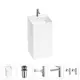 Напольная раковина отдельностоящая Wellsee Pure BY Wellsee 20213278R размер 45x45x85 см, с донным клапаном, сифоном, смесителем и вентилями